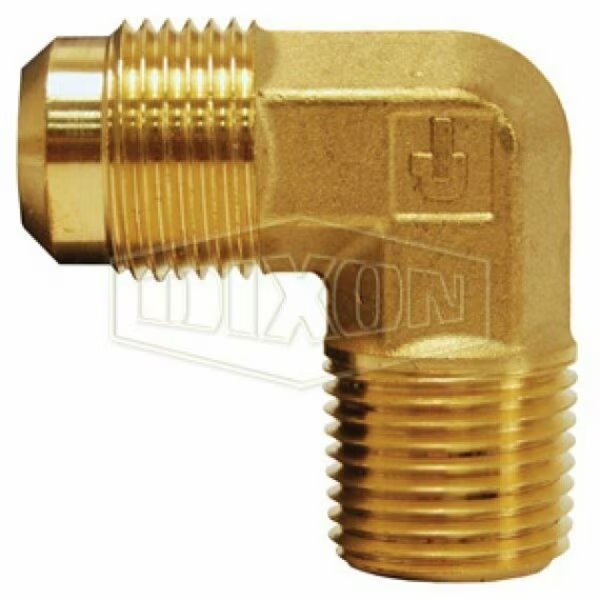 Tube Elbow, 3/8 in Nominal, SAE Flare x MNPT, Brass, Dixon, Mfr#: 149F-6-6